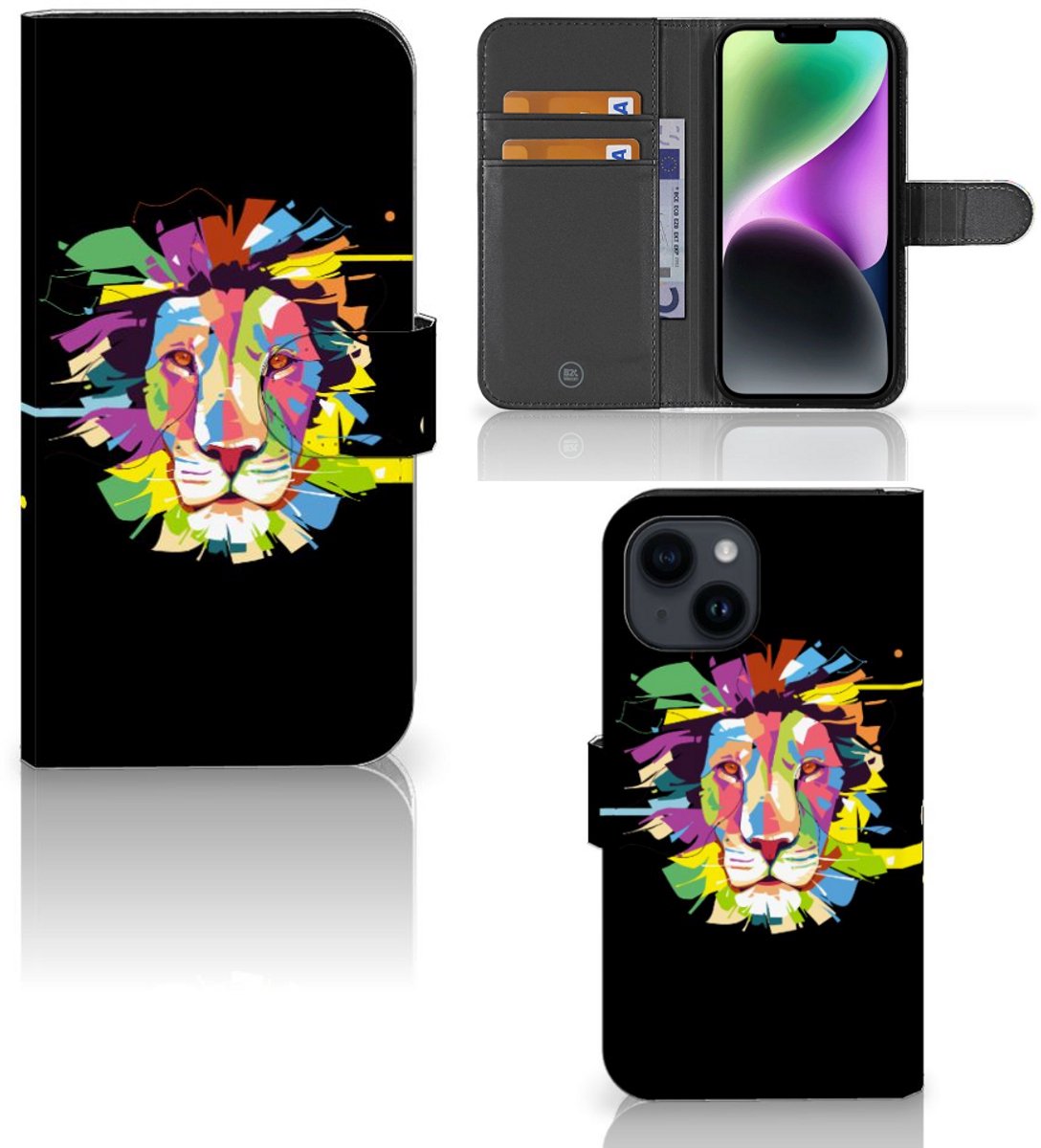 iPhone 15 Leuk Hoesje Lion Color