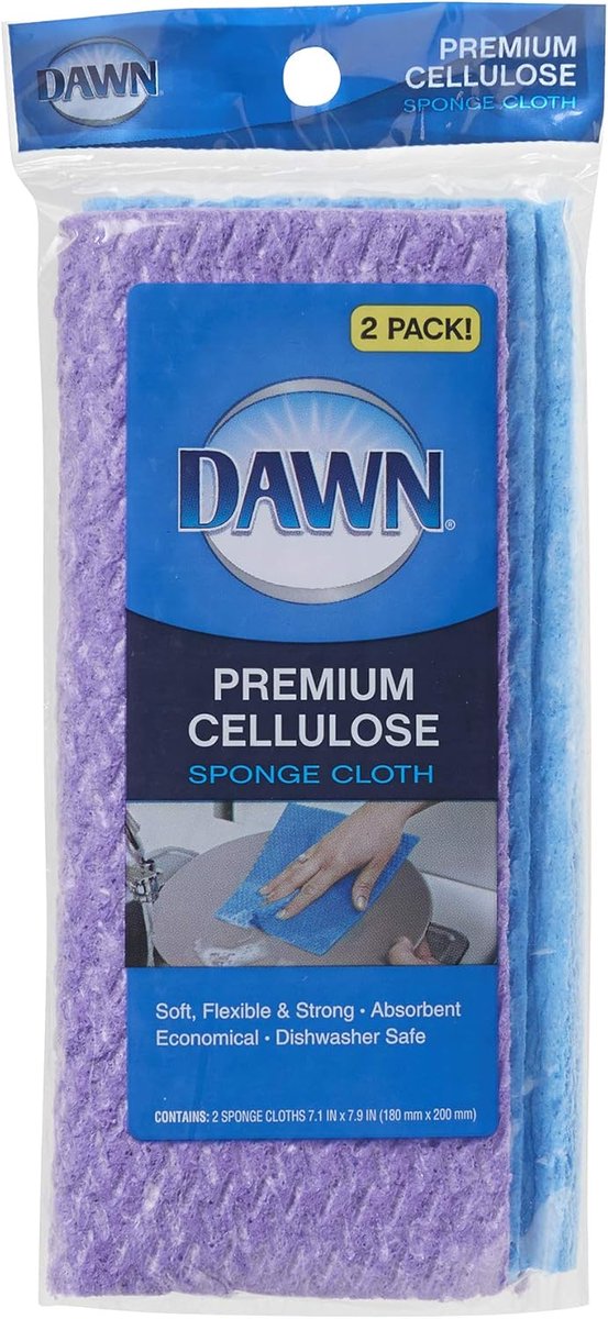Celulose Spons Doek Set - Blauw en Paars voor Effectief Schoonmaken