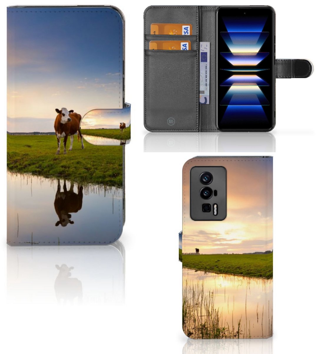 Xiaomi Poco F5 Pro Telefoonhoesje met Pasjes Koe