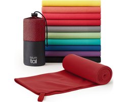 Compact Microfiber Towel 140x70cm - Quick Dry Sports Towel - Lightweight Fitness and Bath Towel in Dark Red