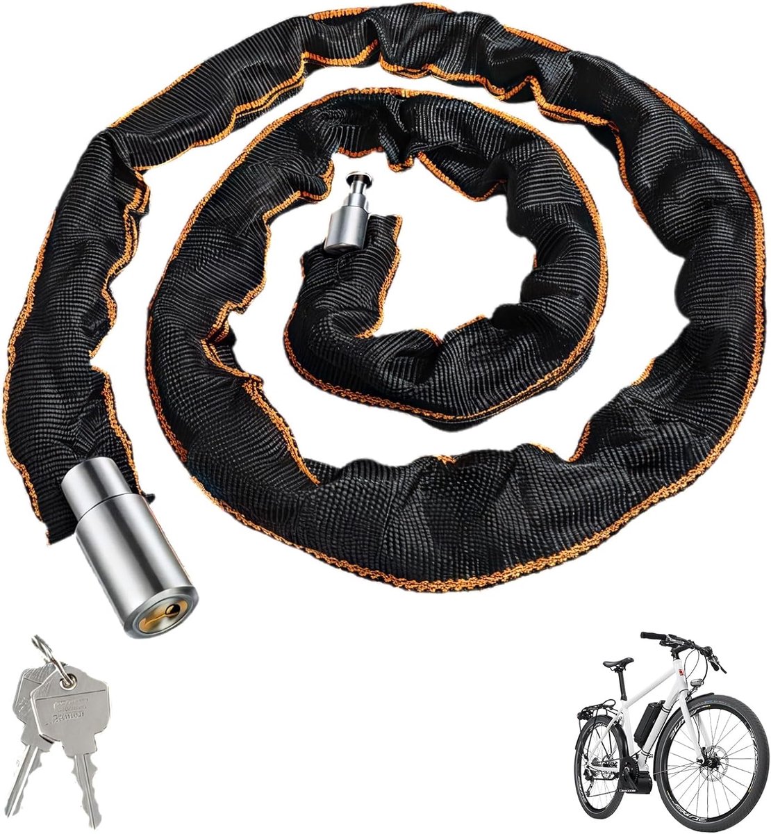 Fietslot Hoge Beveiliging 121CM - Kettingslot Staal voor Fiets, Motor en Hekwerk