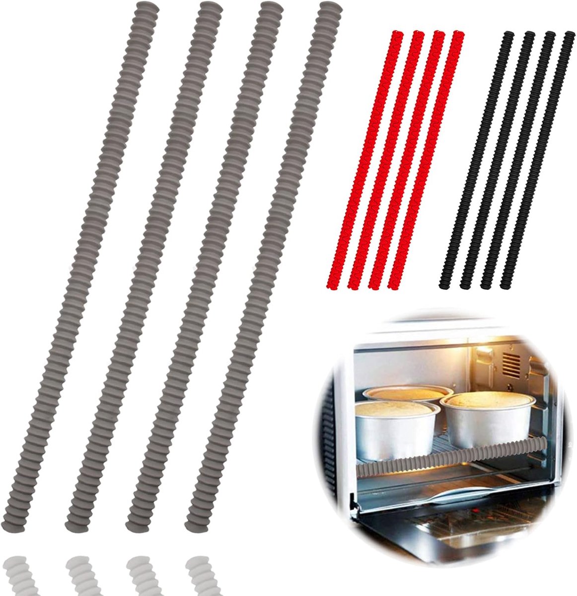 Hittebestendige Oven Rekbeschermers - 4 Stuks Silicone Deksel voor Ovenrek van 14 Inch