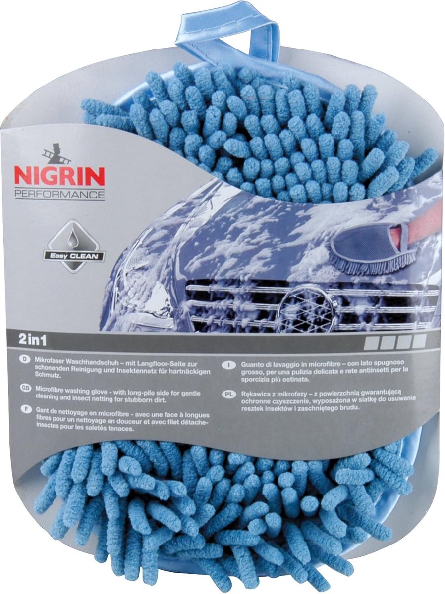 Microvezel washandje met insectennet - 17 x 22 cm - blauw