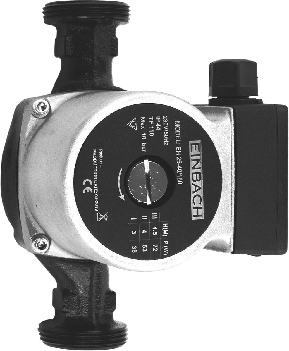 Circulatiepomp 25-40 180 230V - Stil en Duurzaam Voor Verwarming en Vloerverwarming met 4 Meter Opvoerhoogte