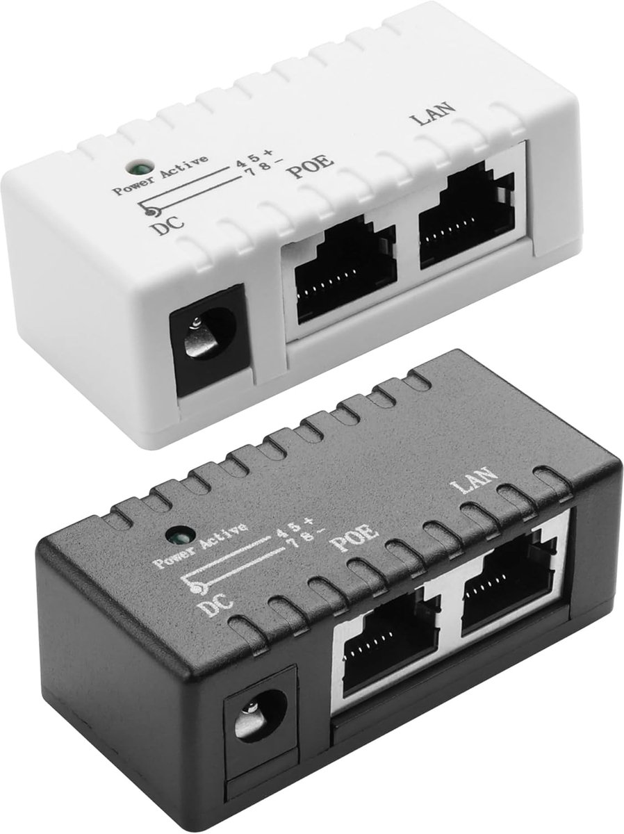 Passieve PoE Adapter 5V-48V DC 96W | PoE Injector/Splitter/Combiner | 10/100Mbps Ethernet | Compact voor Beveiligingscamera's en Zonnestelsels