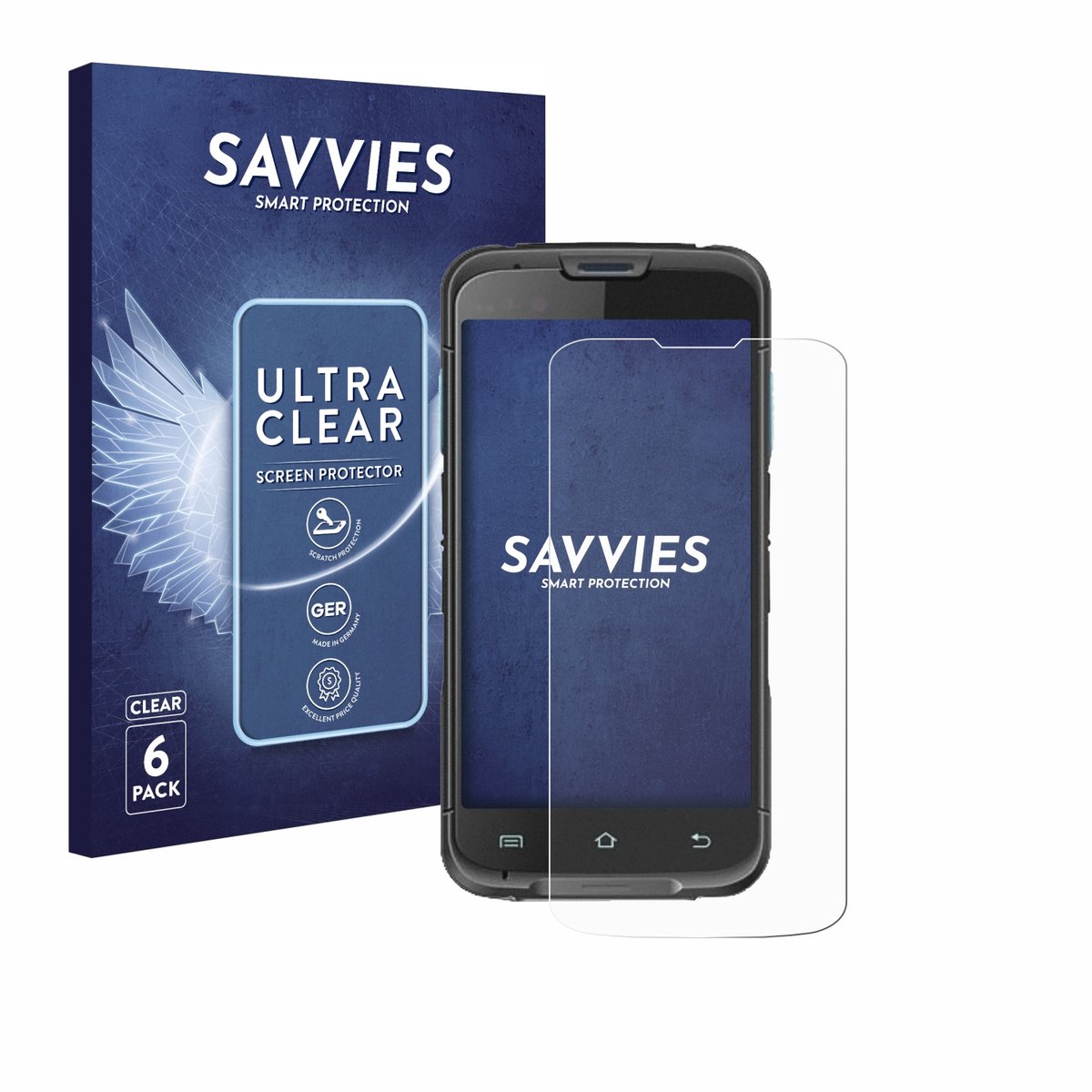Savvies - Screenprotector voor Unitech EA602 - Folie Beschermfolie transparant 6 Stuks