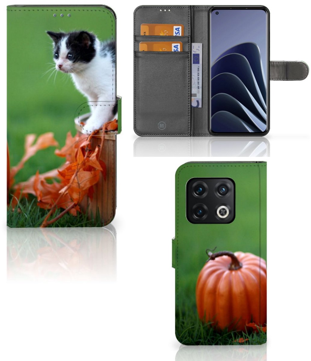 OnePlus 10 Pro Telefoonhoesje met Pasjes Kitten
