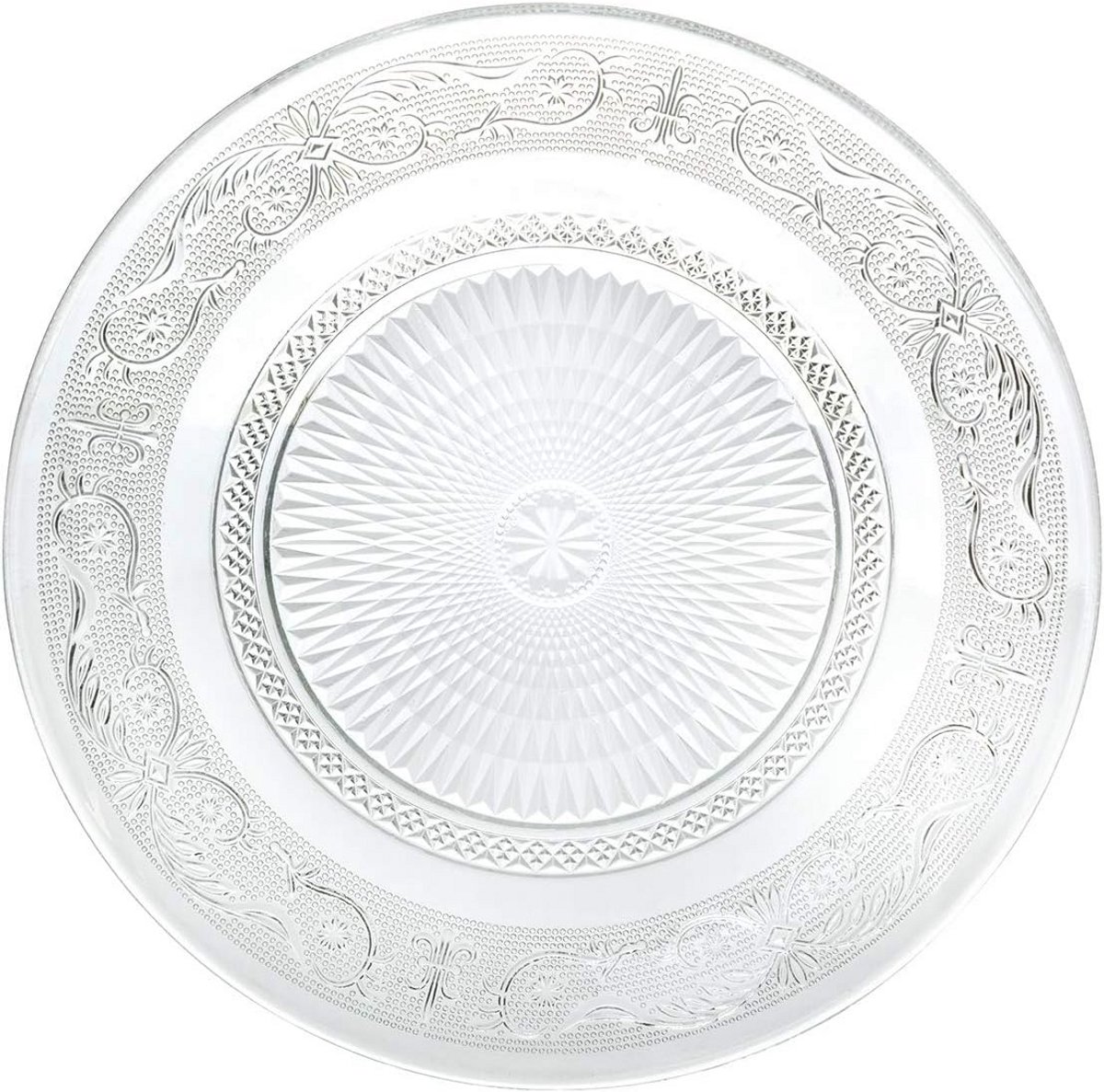 Set van 6 Elegante 25 cm Dinerborden van Glas