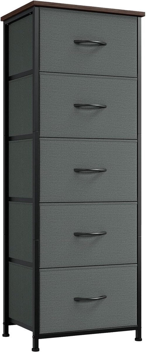 Verticale Dressoir Opbergtoren met 5 Lades voor Slaapkamer en Kantoor - Organizer Unit