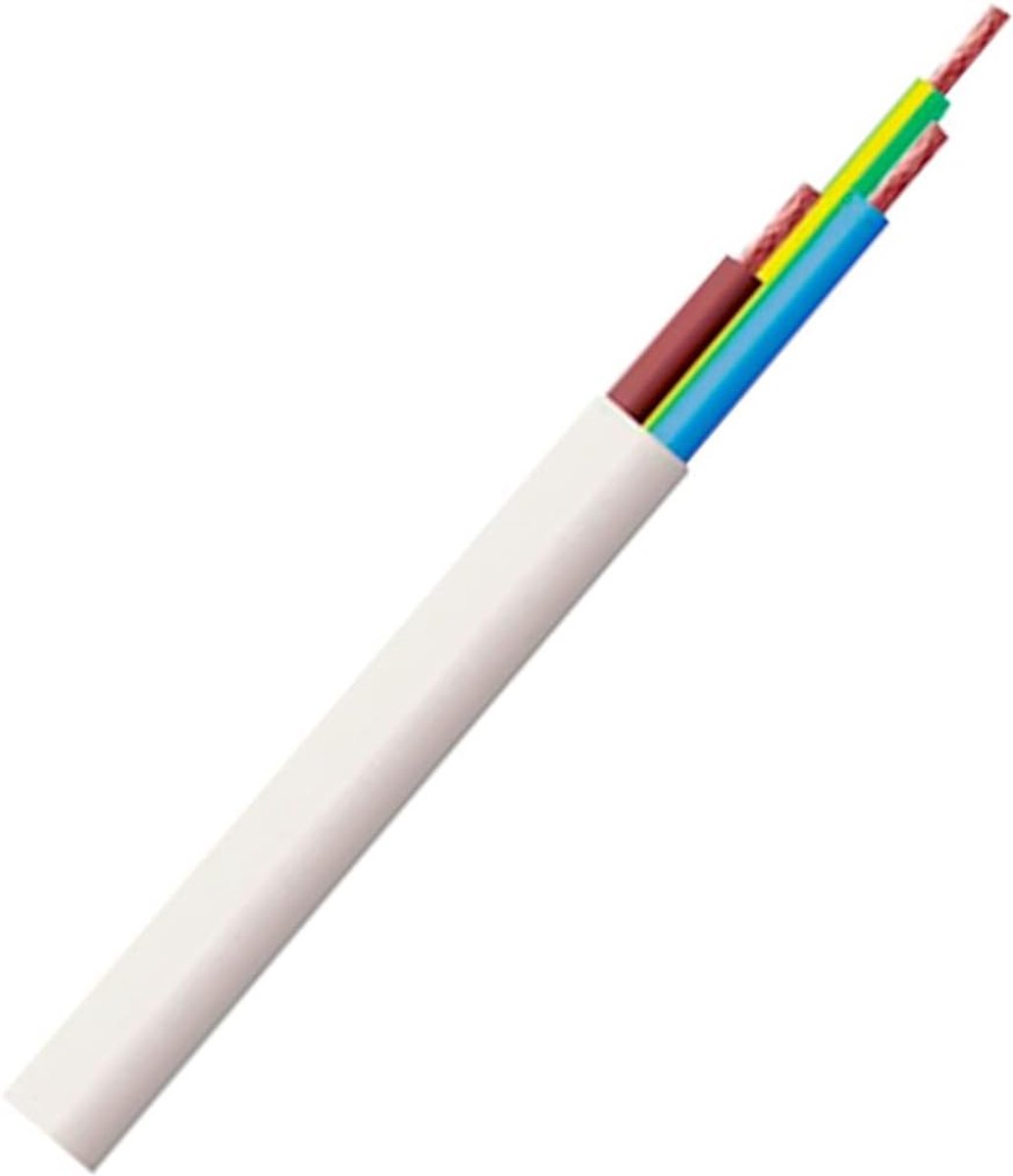 Ronde 3-aderige kabel 0,75 mm - 5 meter wit