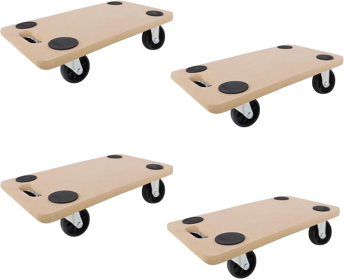 Rolplank met Zwenkwielen - 4 Stuks, Antislip en Vervoershulp voor Meubels en Transport