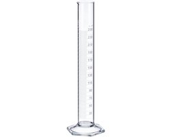 Maatcilinder 250 ml - Borosilicaatglas Klasse B met Zeskantige Basis