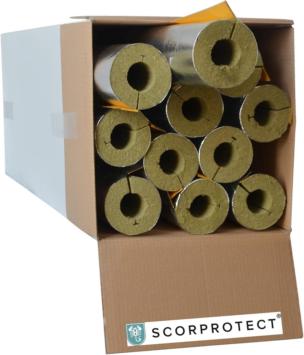 Aluminium Gelamineerde Buisschaal voor Steenwol Isolatie - 0,040 W/MK - 48 x 30 mm - 1 Meter