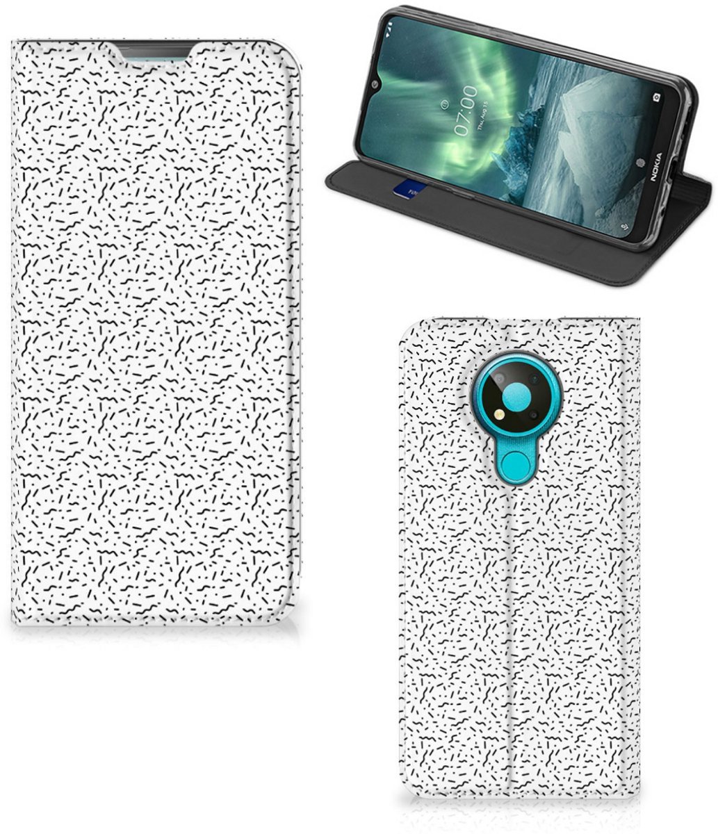 Nokia 3.4 Hoesje met Magneet Stripes Dots
