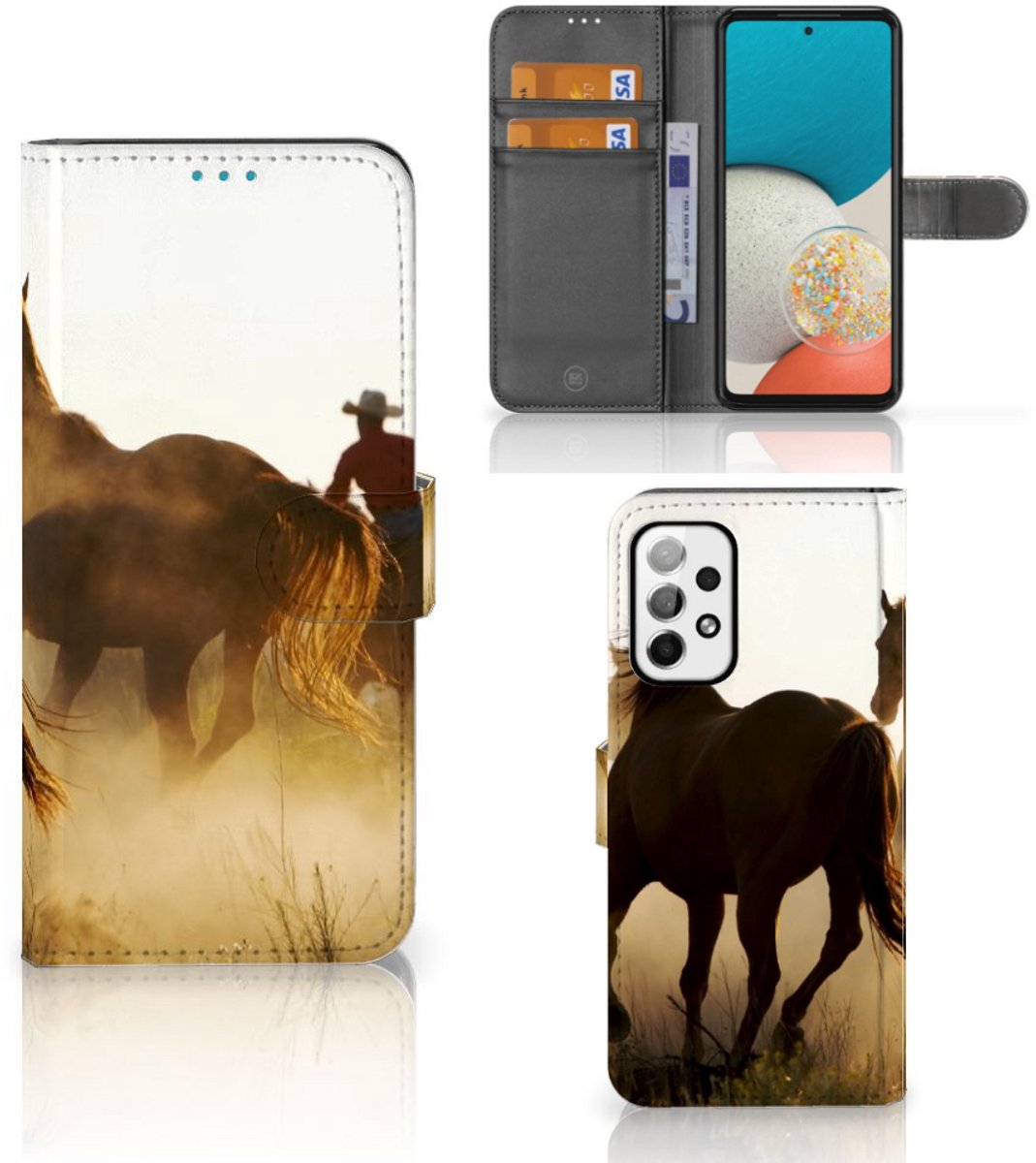 Book Case voor Samsung Galaxy A73 5G Telefoonhoesje met Pasjes Design Cowboy