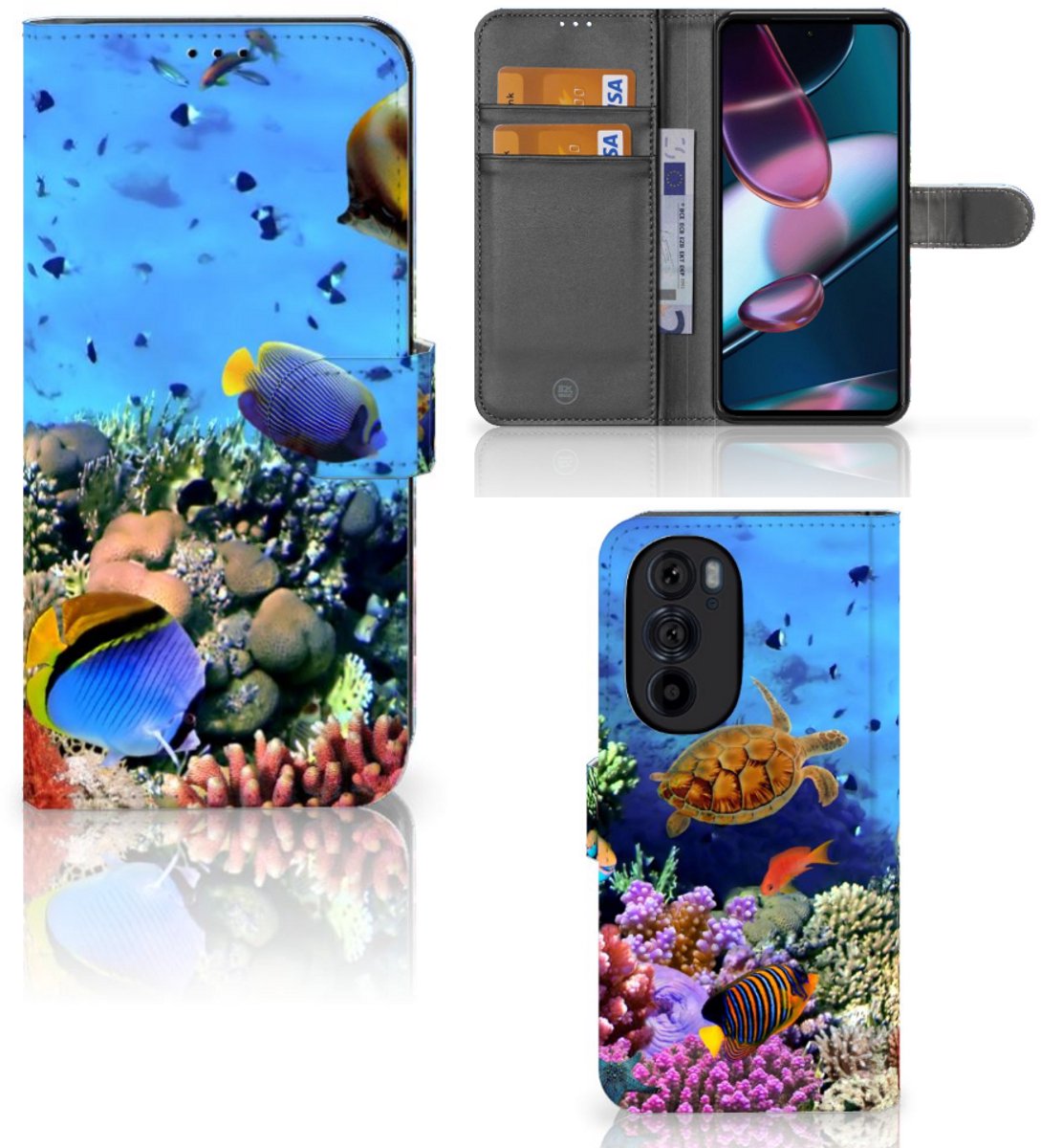 Motorola Edge 30 Pro Telefoonhoesje met Pasjes Vissen