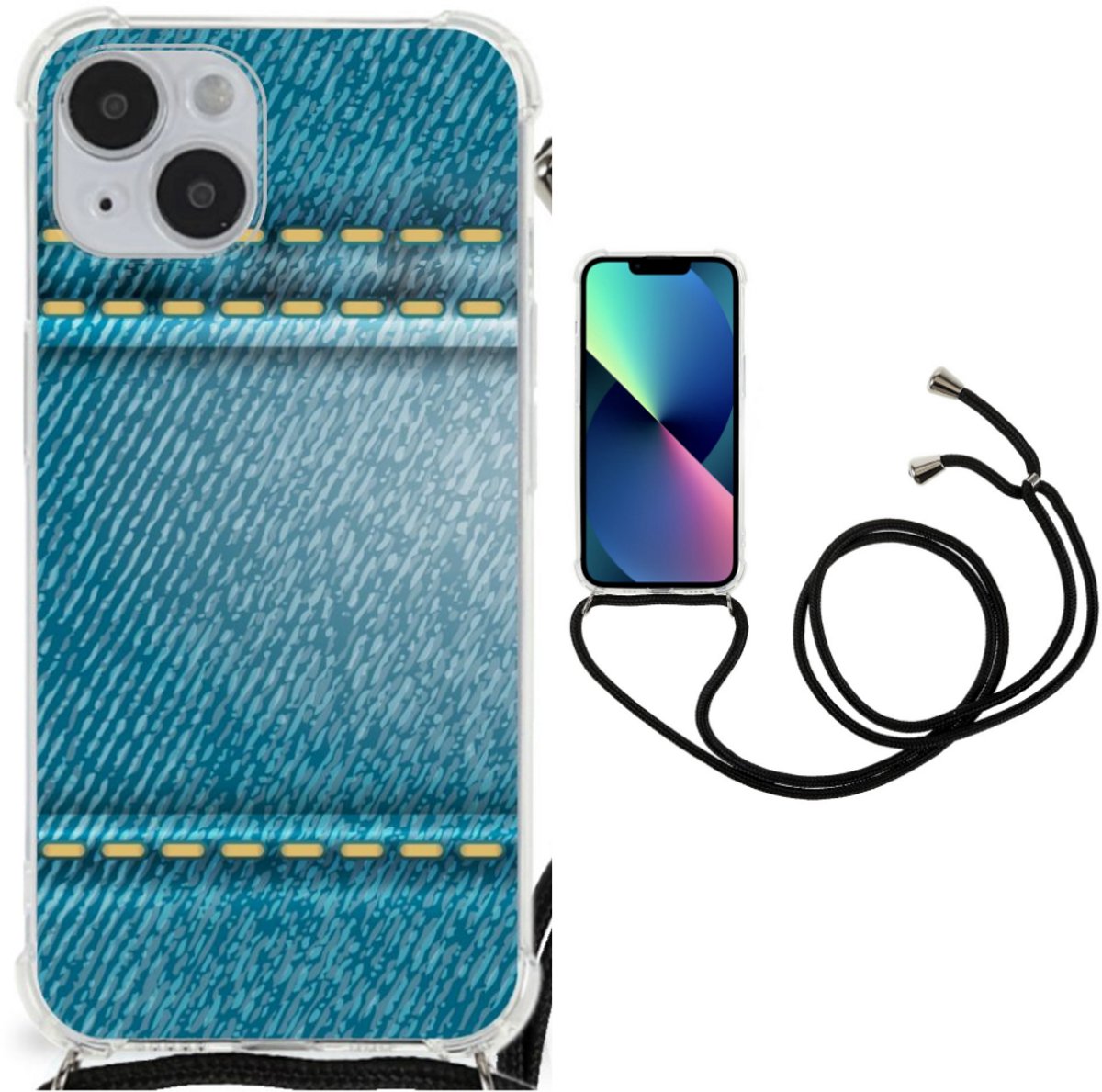 iPhone 14 Plus Anti Shock Bumper Case Jeans