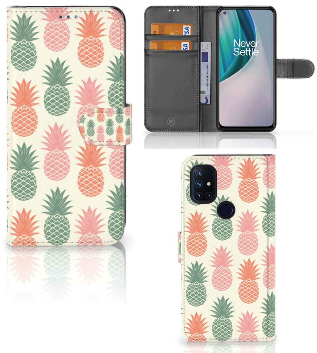 OnePlus Nord N10 Book Cover Ananas