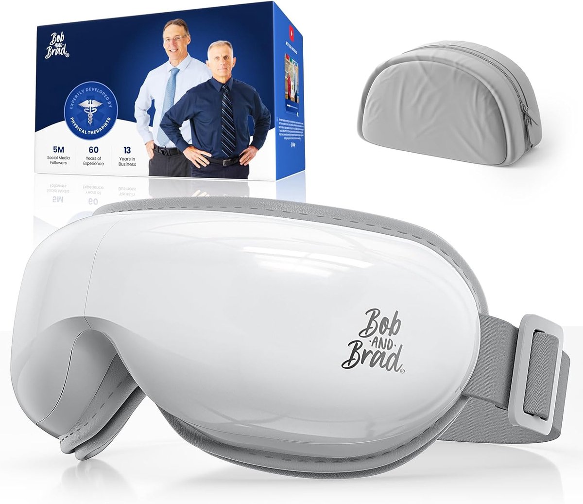 Bob and Brad EyeOasis 2 Eye Massager with Heat Function, Compression and Music, Foldable Rechargeable Eye Massager, Eye Therapy to Relieve Eye Pain, Improve Dry Eyes and Sleep