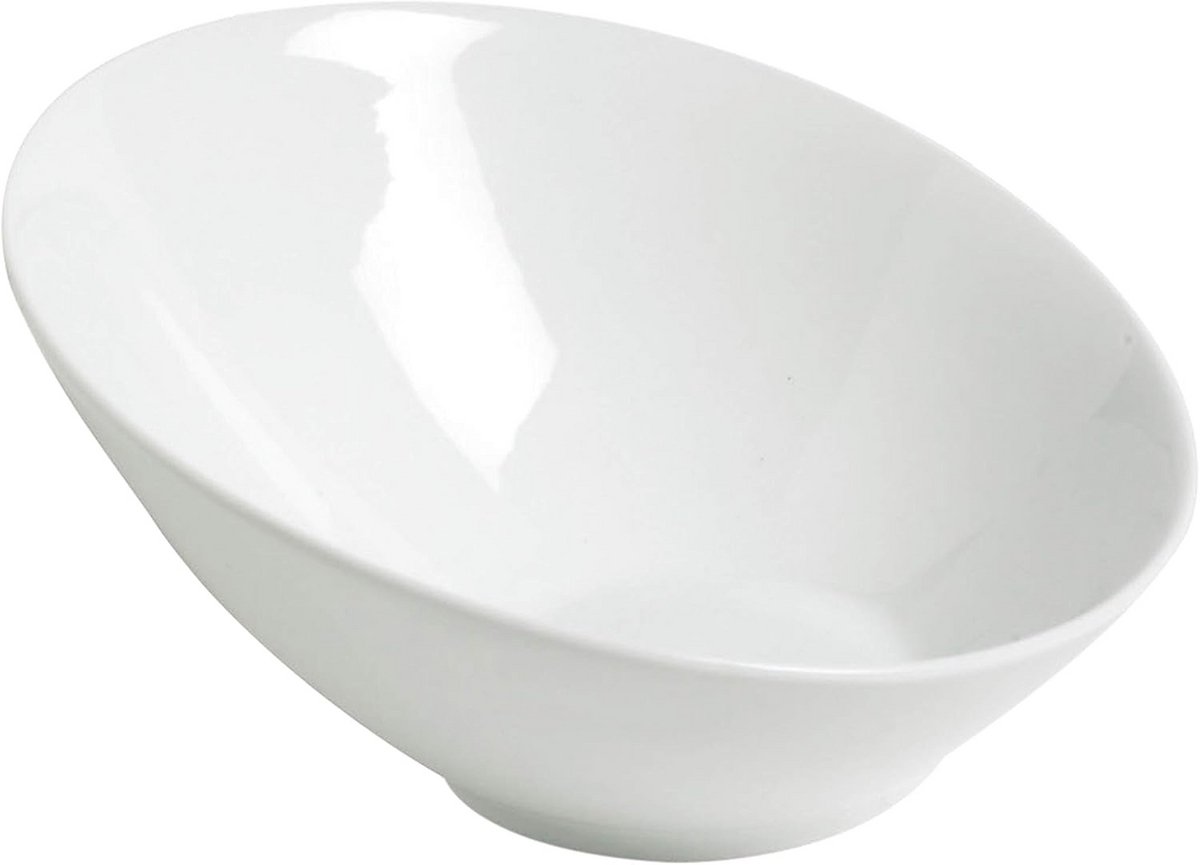Porseleinen Saladeschaal/Pasta-schaal - 19 cm Diameter - Glanzend Wit