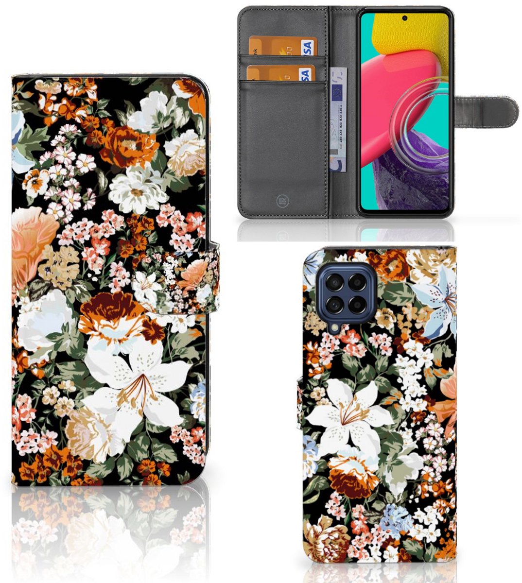 Hoesje voor Samsung Galaxy M53 Dark Flowers
