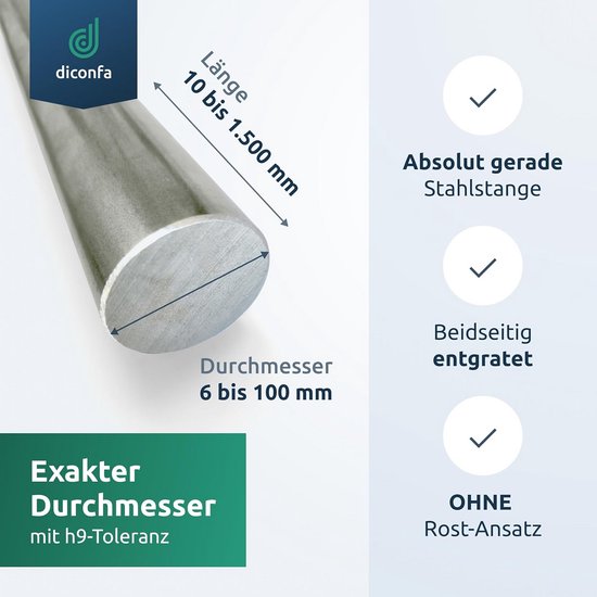 Rondstaal S355 J2+C - Ø 20 mm x 1000 mm - optimaal voor industrie en doe-het-zelf — afbeelding 5