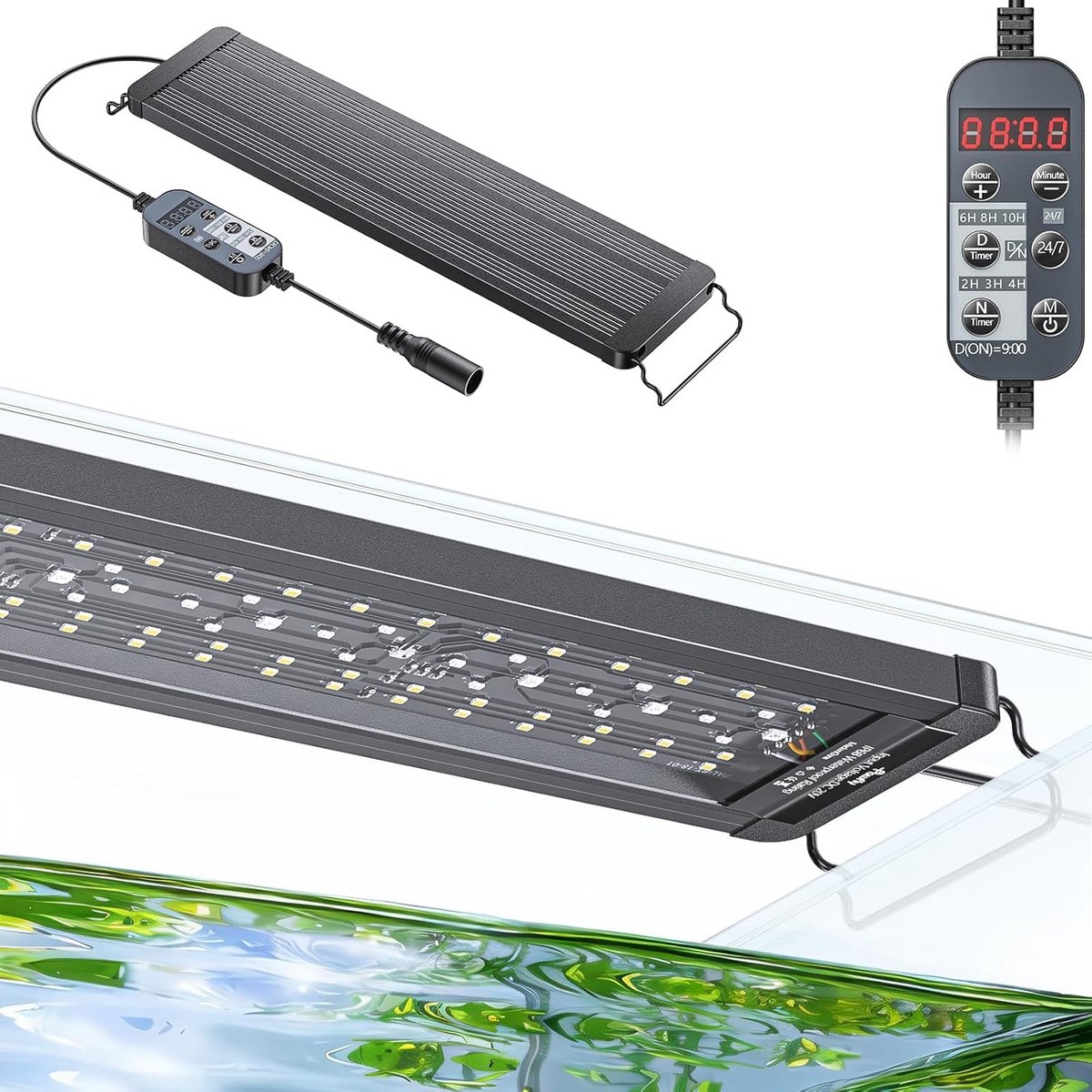 LED aquariumlicht met volledig spectrum en instelbare helderheid voor aquaria van 45-60 cm