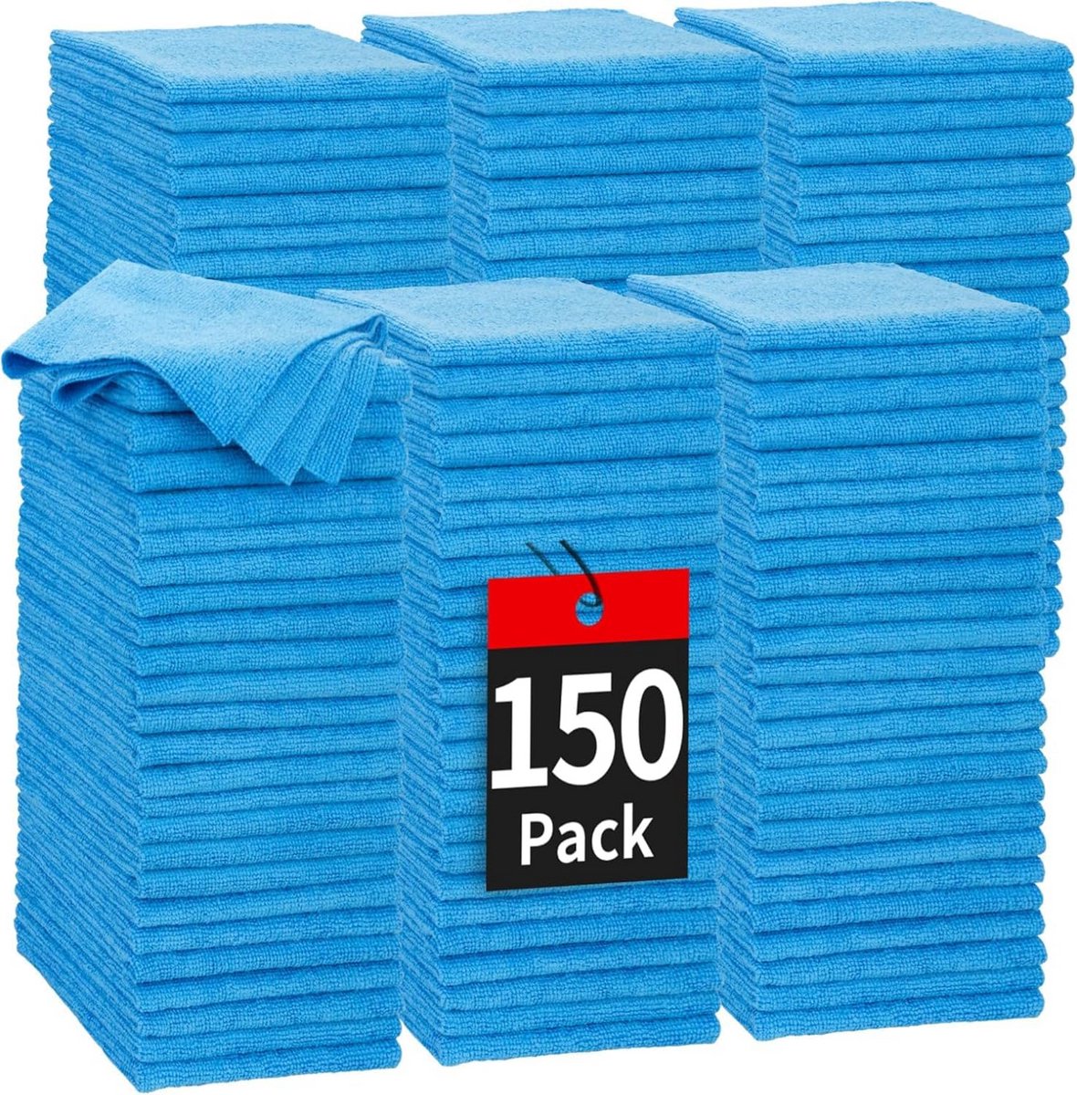 Winkelhanddoeken microvezel 150 stuks - multifunctionele pluisvrije schoonmaakdoeken