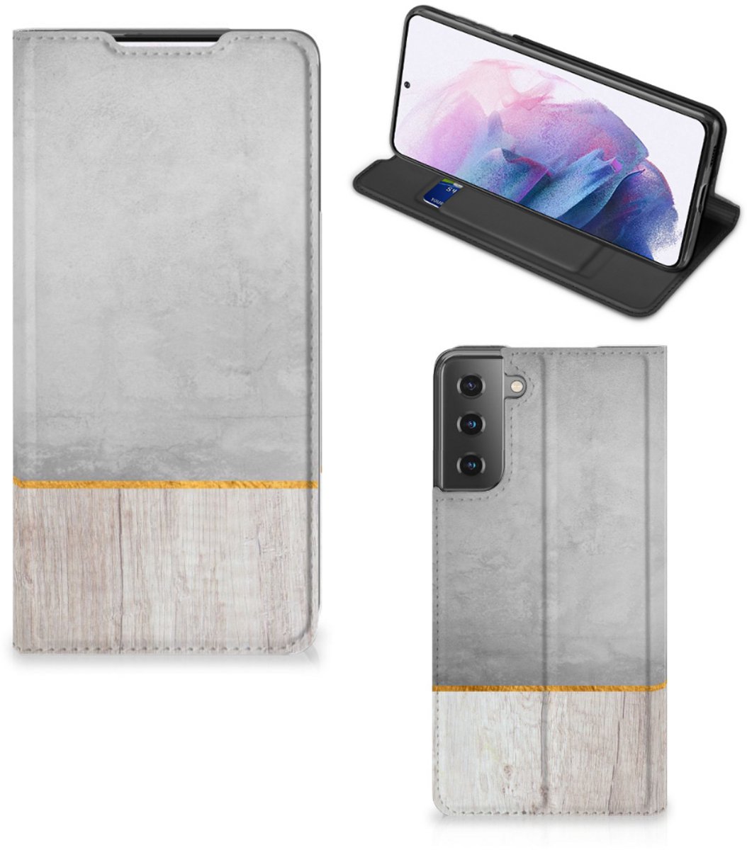 Samsung Galaxy S21 Plus Book Wallet Case Wood Concrete