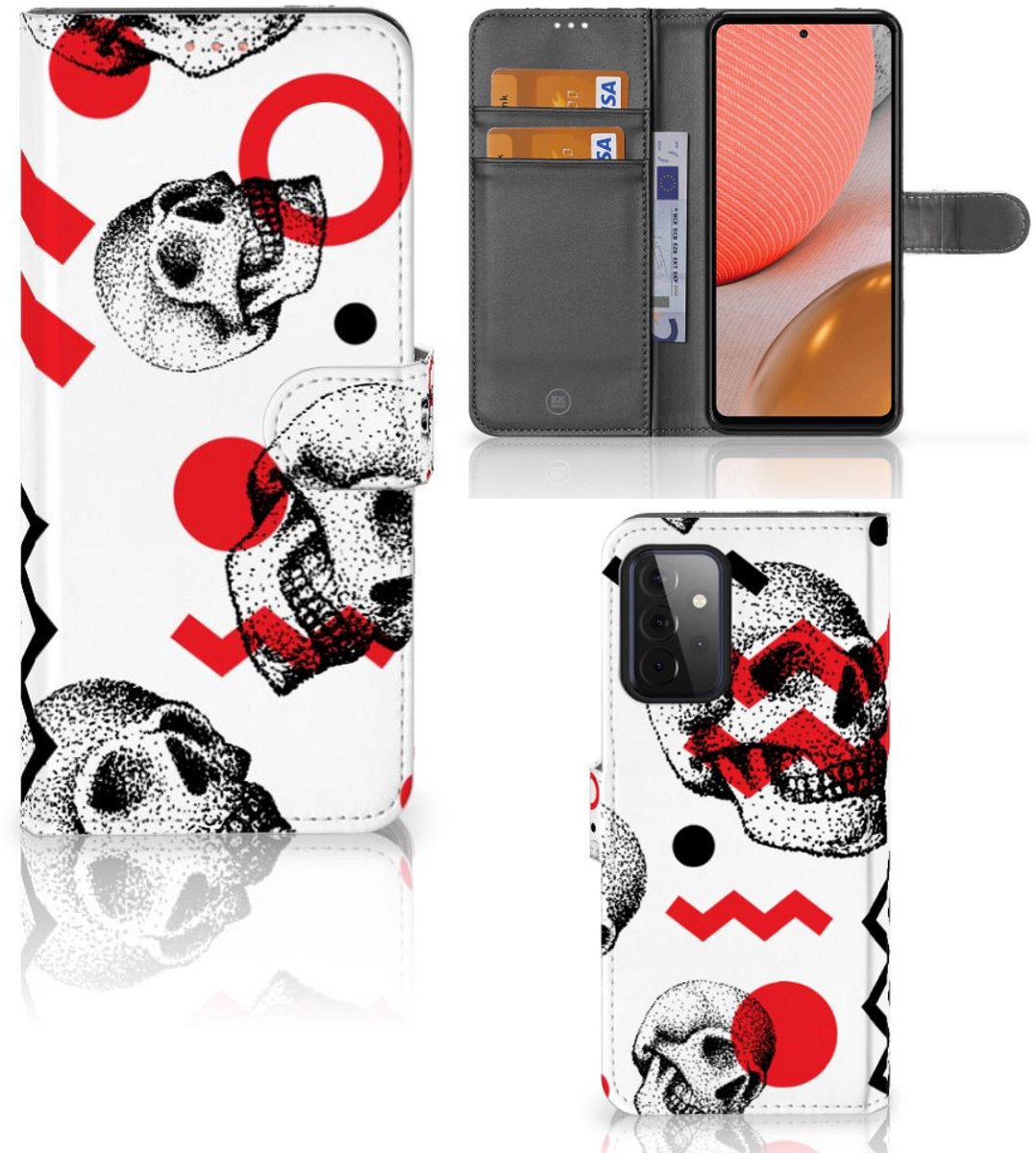 Telefoonhoesje met Naam Samsung Galaxy A72 Skull Red
