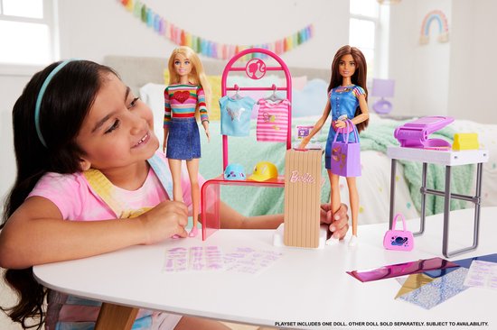 Barbie winkel - Maak- en Verkoopboetiek, speelset met uitstalrek en folie - Barbie pop van Barbie — afbeelding 5