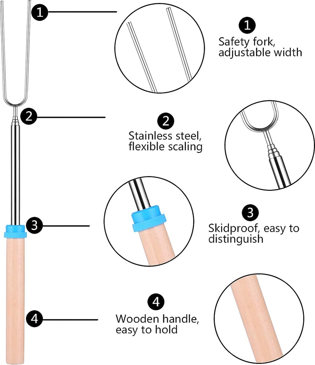 Fourchette à Barbecue Extensible, Fourchette à Long Manche Pour Barbecue  Fourchette à Spatule Pour Barbecue, Fourchette Télescopique Fourchette à  Barbecue Antirouille Fourchette à Barbecue 
