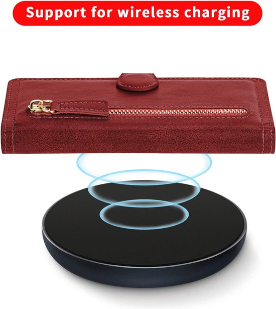 Samsung Galaxy A23 5G Book case avec fermeture éclair - Rabat - Magnétique - Porte-cartes 5 - Rouge