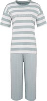 By Louise Dames Capri Korte Pyjama Set Mint Groen - Maat XL