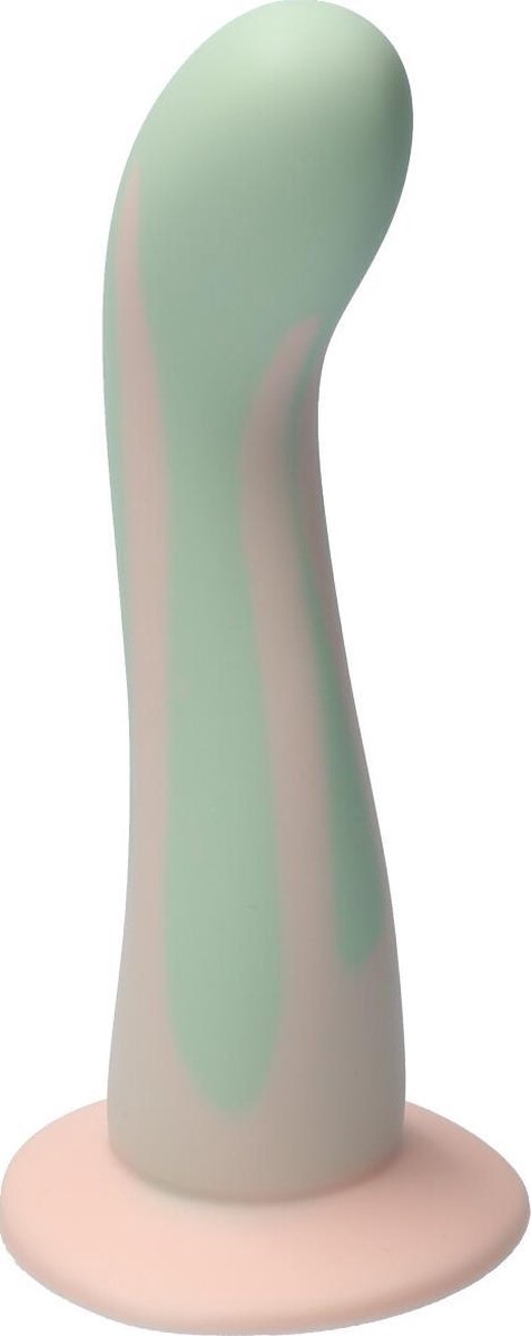 Goedkoopste Ylva & Dite - Swan - Siliconen G-spot / Anale dildo - Made in Holland - Pastel Groen / Pastel Oranje