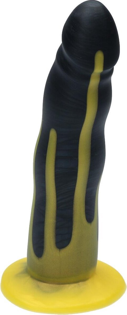 Goedkoopste Ylva & Dite - Anteros - Siliconen Dildo met zuignap - Made in Holland - Black Grey / Flash Gold