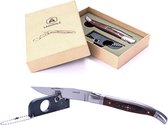 Couteau pliable Laguiole premium en acier inoxydable et bois pakka avec aiguiseur dans coffret cadeau - couteau de poche - outdoor - survie