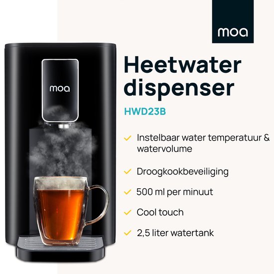 MOA Heetwaterdispenser - Luxe Instant Waterkoker - 2.5 Liter - HWD23B