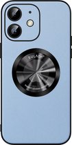 Sulada Soft case Microfiber leer en shockproof en lensbeschermer met magnetische ring voor de iPhone 12 Sierra Blauw