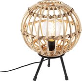 QAZQA canna - Landelijkee Tripod/driepoot tafellamp - 1 lichts - H 38 cm - Naturel -  Woonkamer | Slaapkamer | Keuken