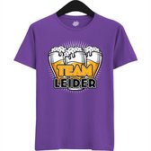 Team Leider | Vrijgezellenfeest Cadeau Man - Groom To Be Bachelor Party - Grappig Bruiloft En Bruidegom Bier Shirt - T-Shirt - Unisex - Dark Purple - Maat S
