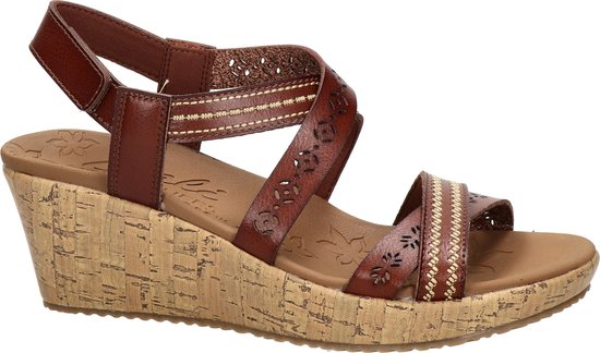 Skechers Beverlee dames sandaal - Cognac - Maat 40