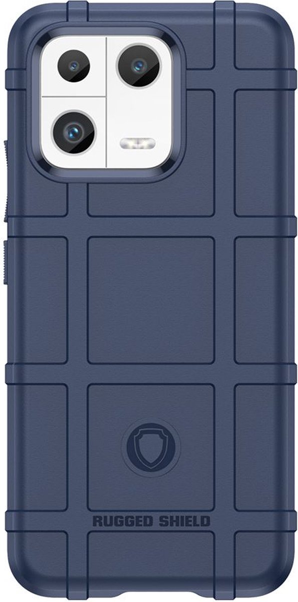 MobyDefend Hoesje - Geschikt voor Xiaomi 13 - Rugged Shield TPU Backcover - Blauw
