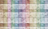 Fotobehang - Vlies Behang - Gekleurde Houten Planken - 368 x 254 cm