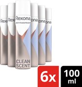 Bol.com Rexona® - Deodorant vrouw - Spray - Women Maximum Protection Clean Scent Anti-transpirant Spray -6 x 100 ML - Voordeelve... aanbieding