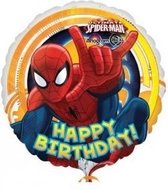 Spiderman happy birthday folieballon ø 43 cm.