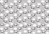 Fotobehang - Vlies Behang - Panda's en Wolken - Pandaberen - Kinderbehang - 416 x 254 cm
