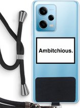 Case Company® - Hoesje met koord geschikt voor Xiaomi Redmi Note 12 Pro 5G hoesje met Koord - Ambitchious - Telefoonhoesje met Zwart Koord - Bescherming aan alle Kanten en Over de Schermrand
