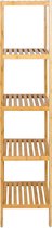 Stellingkast hout - Met 5 planken - Opbergrek - 33x33x146cm