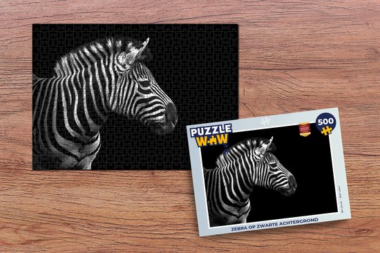 Puzzle Zebra - Zwart - Wit - Portrait - Animaux - Puzzle - Puzzle 500 pièces
